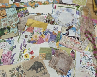 60+ Piece Spring Ephemera/Collage Kit for Art Journals, Gluebooks, Junk Journals, Paper Crafts, Card Making