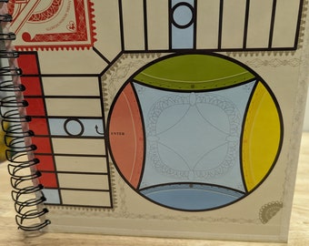 Game board junk Journal Parcheesi game Wire-Bound glossy cover Junk Journal