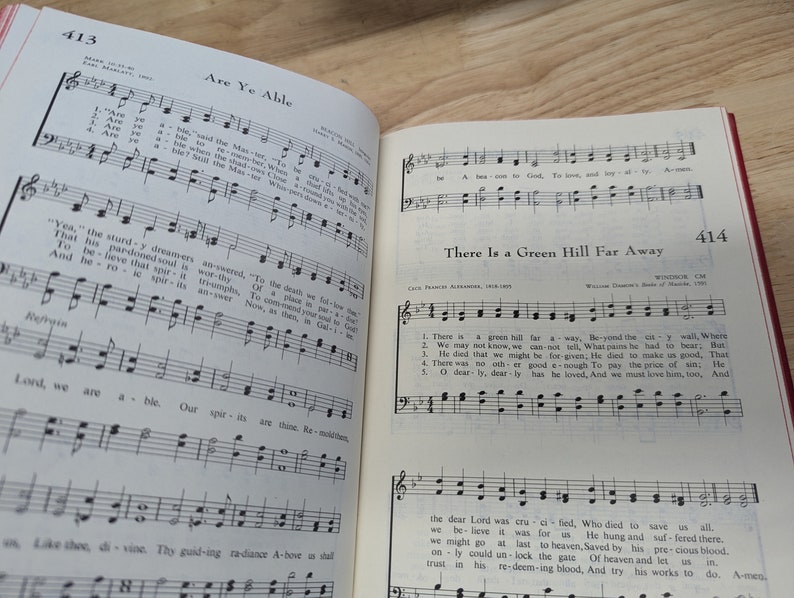 The Book of Hymns 1966 Vintage Hymnal Junk Journal Prayer Journal Bible ...