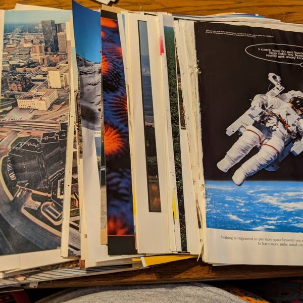 1970s - 2000s National Geographic Paper Bundle - 50 pieces from various National Geographic magazines! *RANDOM PICTURES*