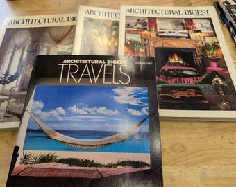 3 vintage architectural digest magazines with special spring 87 travel mag 1986/1987  lot 9