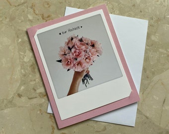 Photo Folded Card 'Roses for Wedding' / 2 in 1 Greeting Card Instant Picture / Postcard / Congratulations on the Wedding