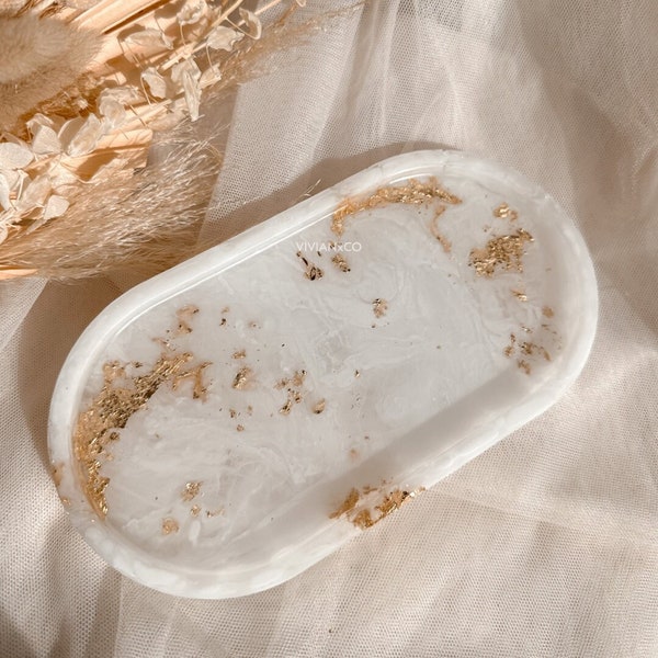 Resin Marble Jewelry Dish | Soap Dish | Rolling Tray | Resin Dish | Bridesmaids Gift | Gifts for her| Mothers Day Gift