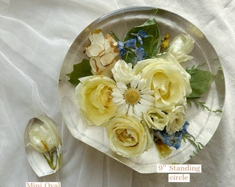 Standing Circle Block Wedding Floral Preservation | Flower Preservation | Bridal Bouquet Preservation | Resin Floral Tray | Bridal Gift