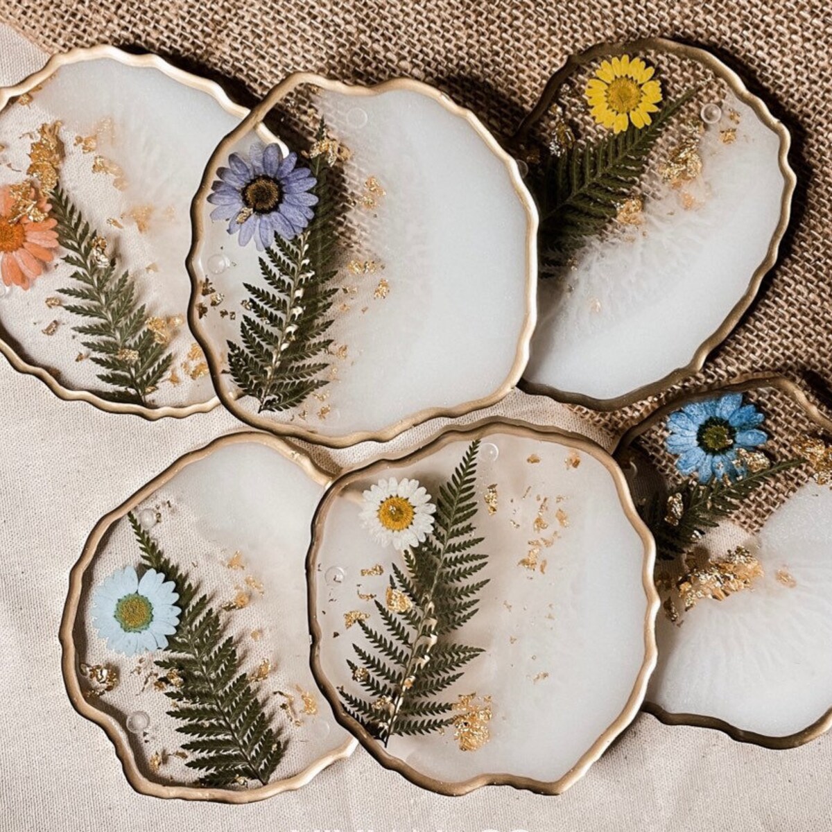 Floral Coaster | Coasters | Drink Coaster | Pressed Flower Coaster | Agate | Customizable Coasters | Christmas Gifts | Housewarming Gift - Etsy