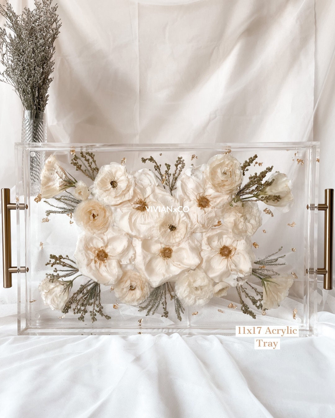 Acrylic Tray Flower Preservation Wedding Floral Preservation Bridal Bouquet Preservation Bridal