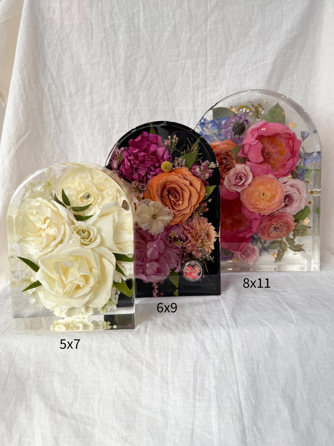 Arch Resin Block Wedding Floral Preservation | Flower Preservation | Bridal Bouquet Preservation | Resin Floral Tray | Bridal Gift