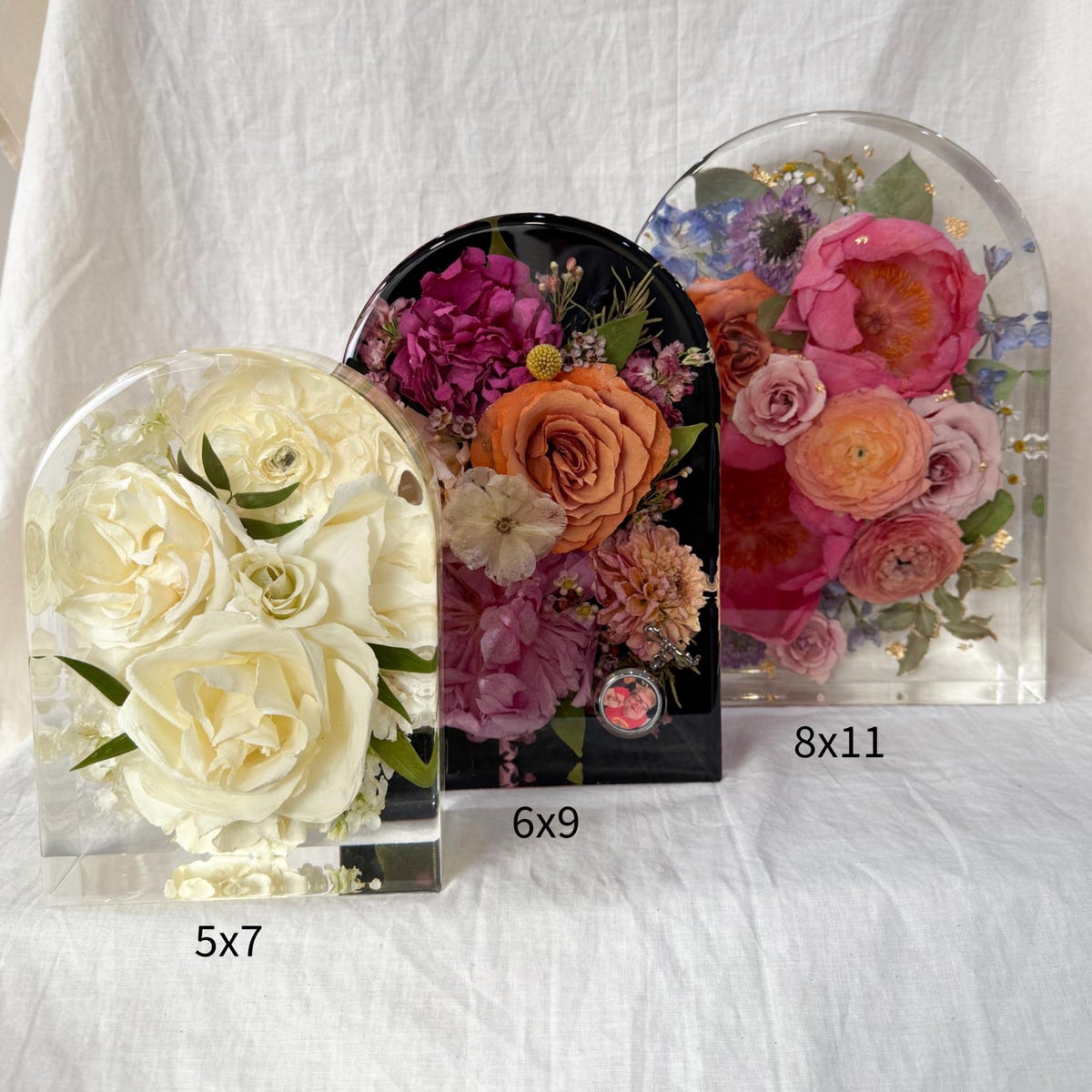 Bridal Bouquet Preservation (arch and set of bookends)