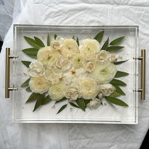 Acrylic Tray Flower Preservation | Wedding Floral Preservation | Bridal Bouquet Preservation | Bridal Gift | Wedding Flower Coasters