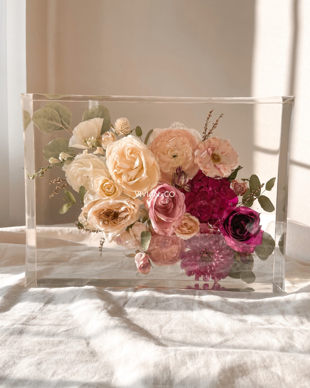 Rectangle Resin Block Wedding Floral Preservation Flower Preservation  Bridal Bouquet Preservation Resin Floral Tray Bridal Gift 