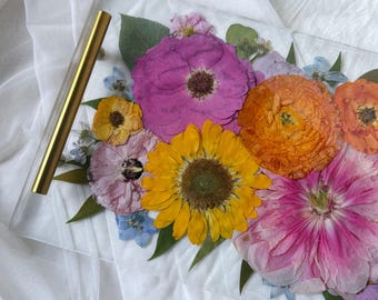 Hochzeit Blumen Erhaltung Tablett | Brautstrauß Resin Art, Untersetzer