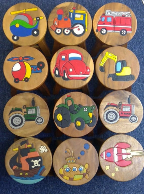 Childrens Wooden Stools Tractors. Wooden Childrens Playroom