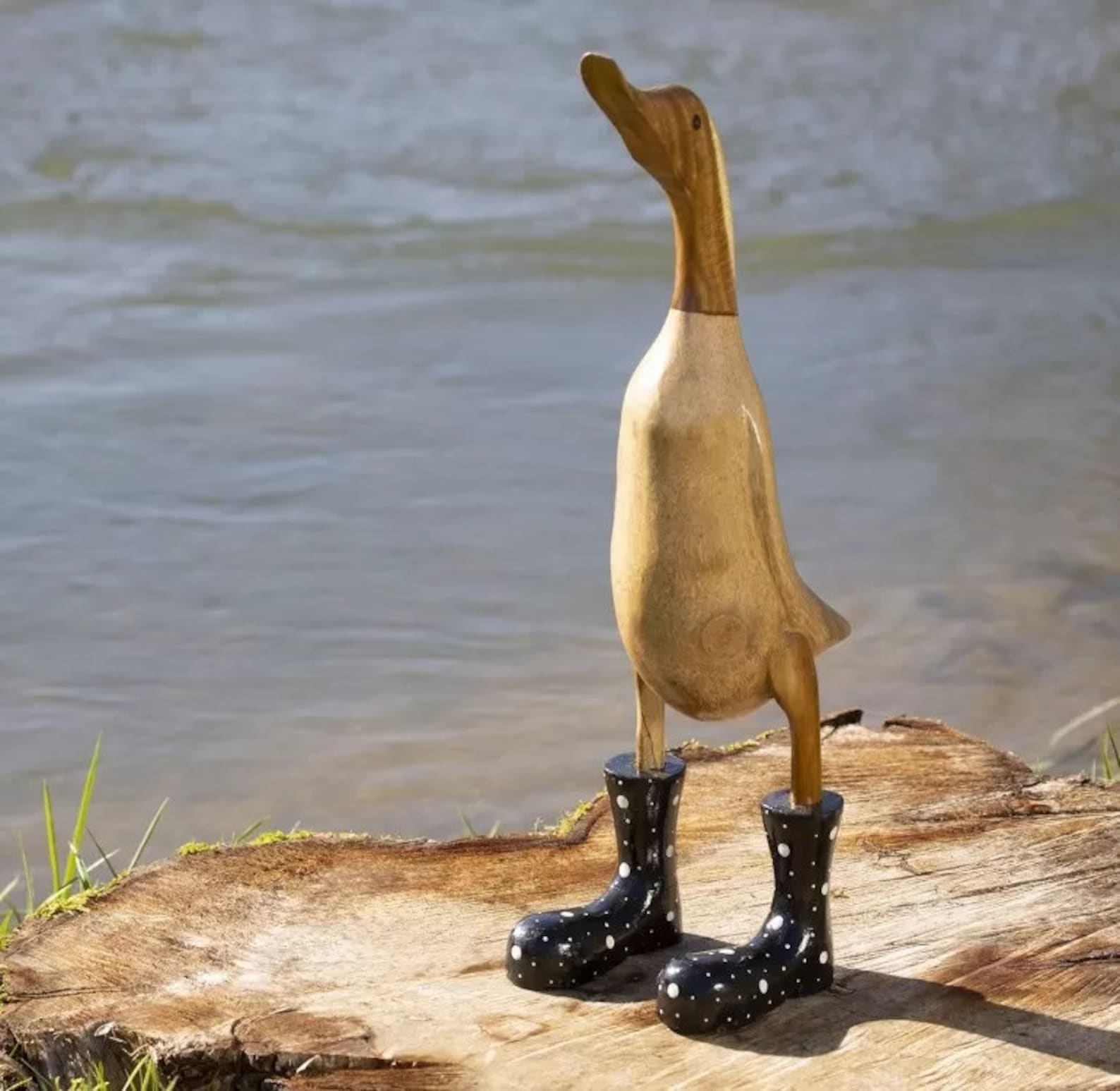 Wooden Ducks in Boots Bamboo Duck Etsy UK