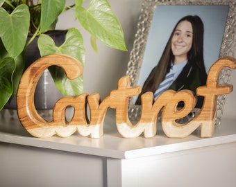 Carved Wooden Word Art Cartref. Welsh Words Ornament. handcrafted