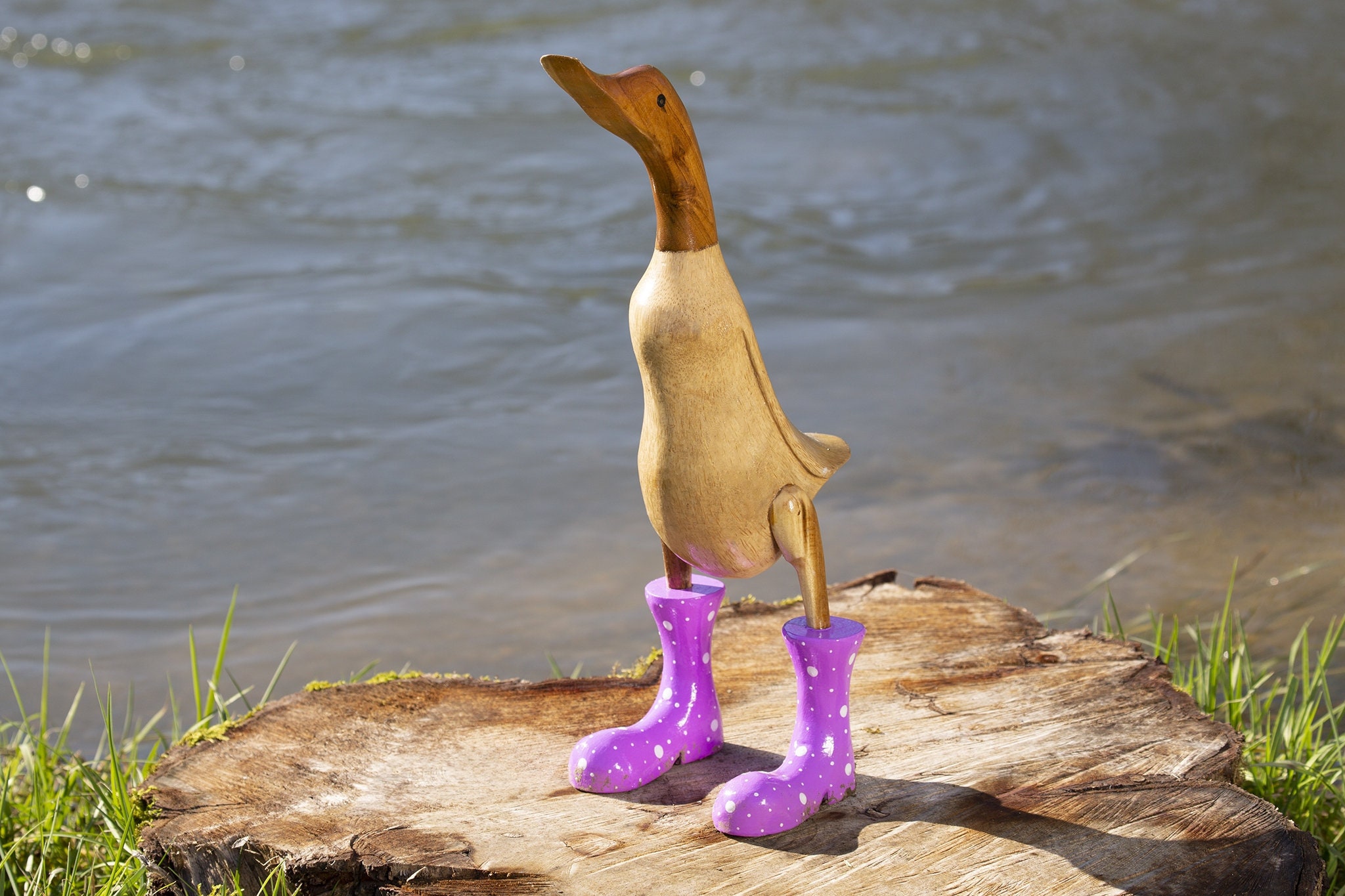 Wooden Ducks in Boots Bamboo Duck Etsy UK