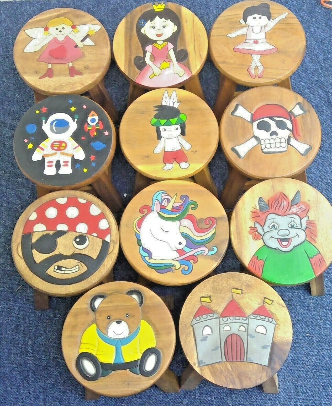 Childrens Wooden Stools Etsy UK