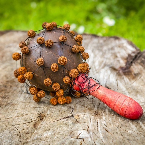 Handmade Netted Marakas. Handcrafted Percussion Instrument