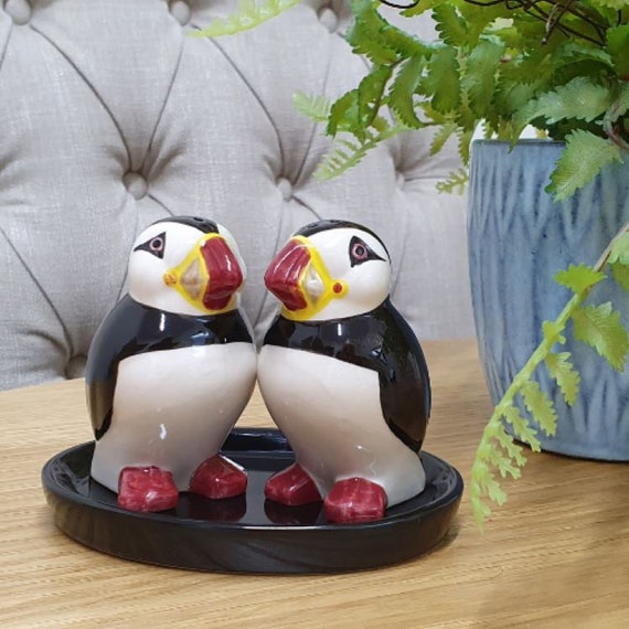 Ceramic Salt and Pepper Shakers Puffin Design novelty puffin gift puffin ornament