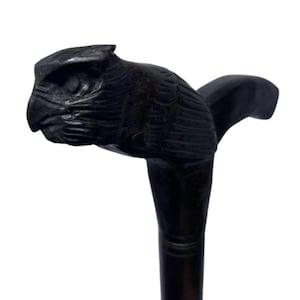 Hand Crafted Wooden Walking Sticks with Various Carved Animal/Bird Tops (2-13) Owl with Handle
