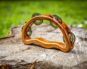 Handmade Wooden Curved Tambourine