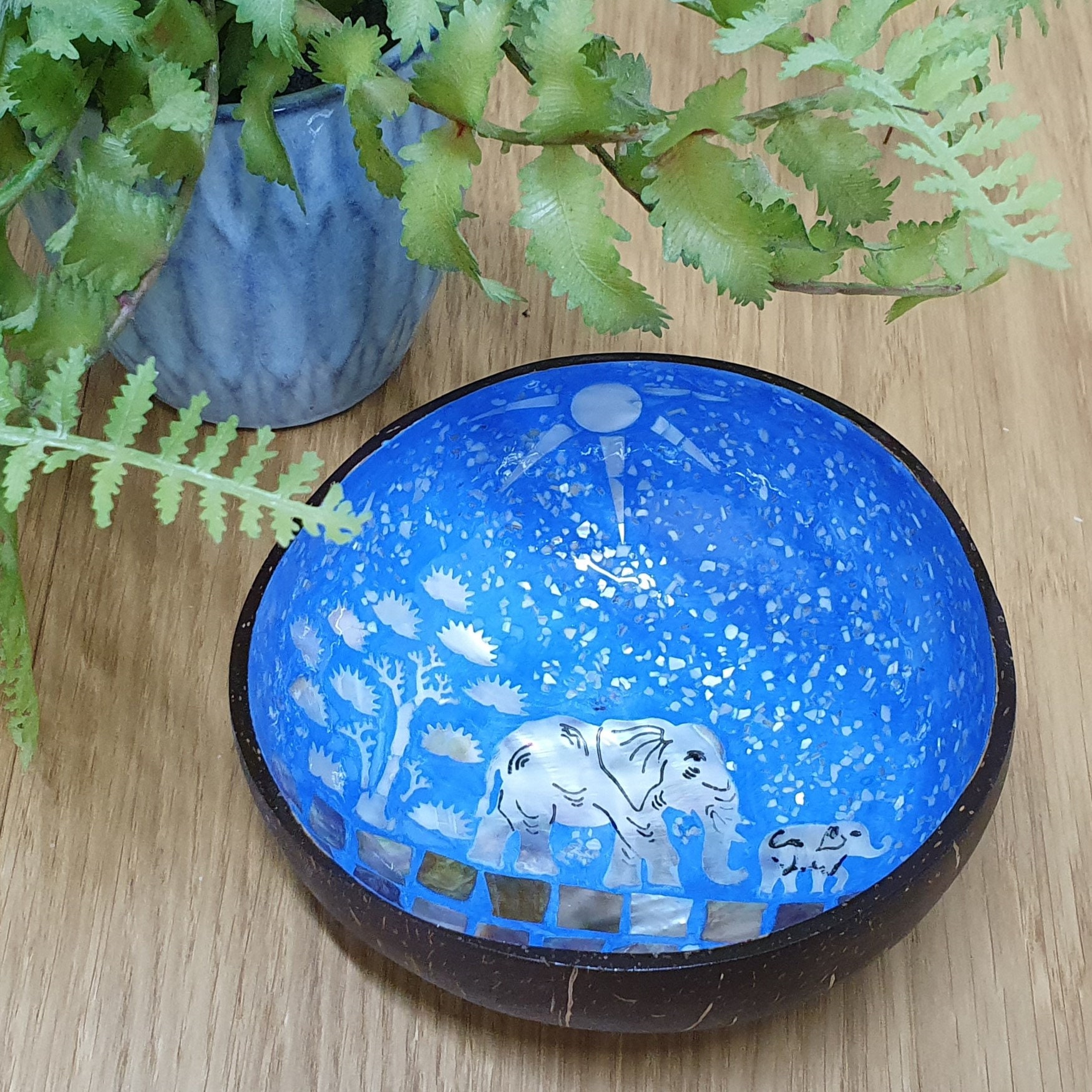 Recycled Coconut Shell Bowls Handmade Lacquer Decoration With Etsy UK