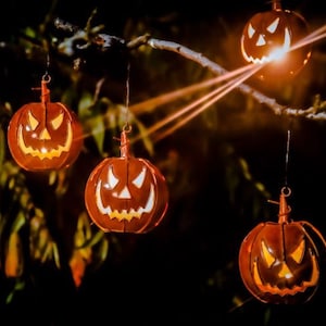 T-Lights Seasonal. Pumpkin, Christmas Outdoor Hanging Candle Holders (2-1)
