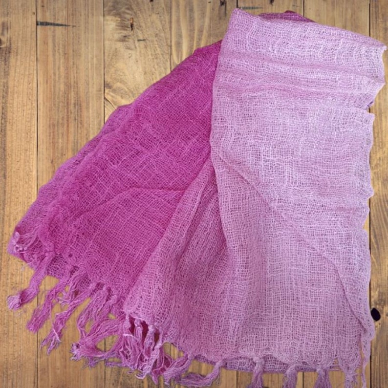 Hand Woven Lightweight Cotton Scarf in Various Colours image 5