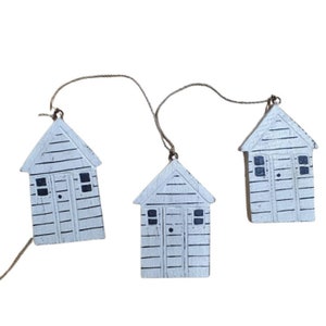 Hand Crafted Wooden White Beach Hut String