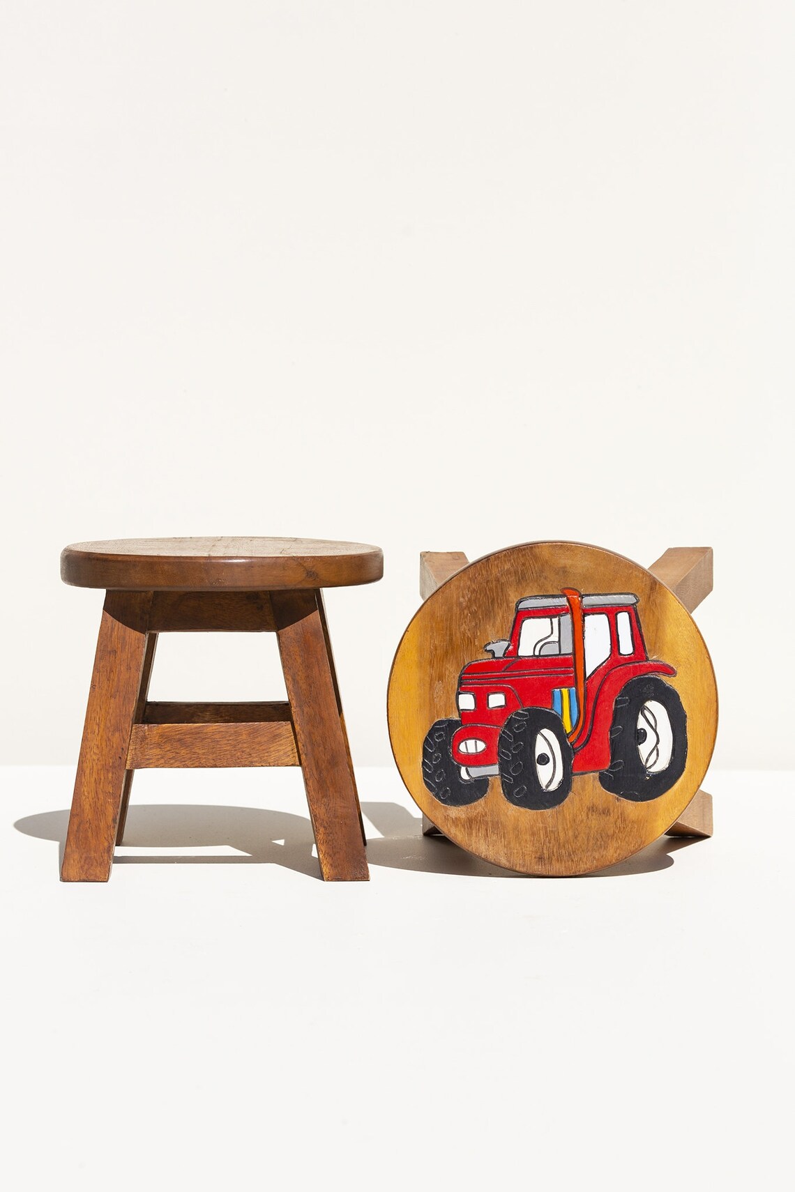 Childrens Wooden Stools Tractors Etsy UK