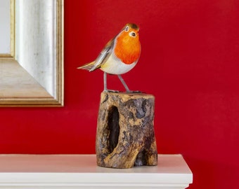 Hand Carved Bird - Robin