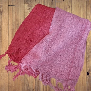 Hand Woven Lightweight Cotton Scarf in Various Colours image 2