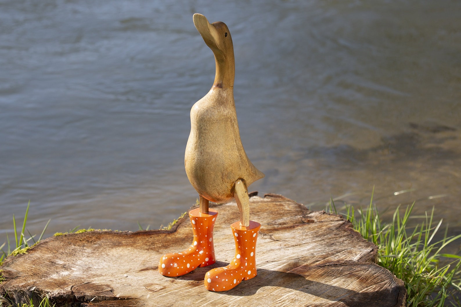 Wooden Ducks in Boots Bamboo Duck Etsy UK