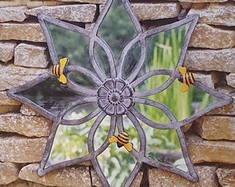 Bee Garden Mirror- Seconds SPECIAL PRICE, Bumble bees, Decorative Mirror, Garden Lovers Gift