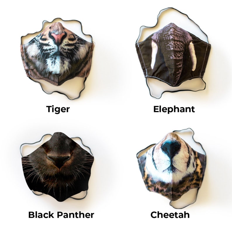 Face Masks Realistic Animal Face Masks Adult and Kid's Etsy