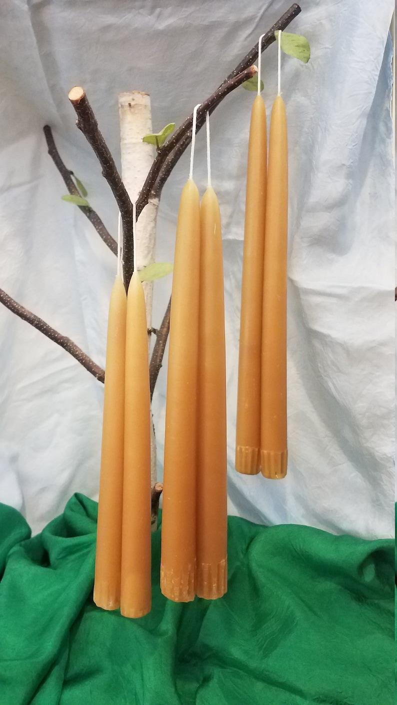 Taper Candles 100 Pure Beeswax Handdipped Etsy