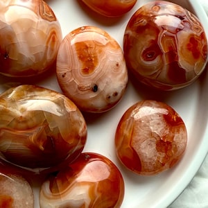 Carnelian Palm Stones, Sacral Chakra Healing, Meditation Crystal for Creativity and Passion