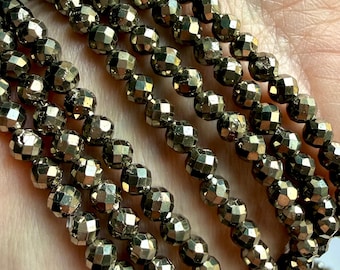 Faceted Pyrite Bracelet – Confidence, Protection & Abundance Crystal Jewelry