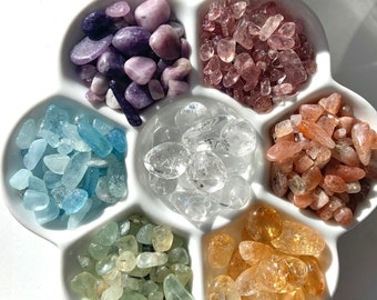 7 Chakra Crystal Set, Crystal Confetti, Tumbled Crystal Chips, Chakra Stones