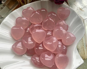 Rose Quartz Hearts, Mini Crystal Hearts, Gemmy Rose Quartz from Madagascar, Pocket Stone