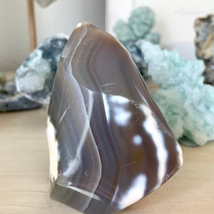 Orca Agate Carnelian Flame, Metaphysical Home Decor, Banded Agate, Unique Crystal Specimen, Crystal Collector Gift