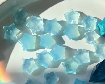 Mini Aquamarine Star, Crystal Stars, March Birthstone, Crystals for Grids