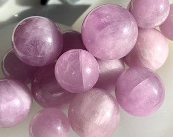 Mini Kunzite Sphere, Mini Crystal Ball, Heart Chakra Crystal, Crystals for Love, Small Crystal Gift