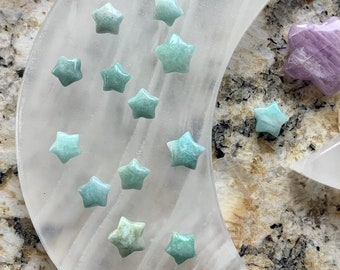 Amazonite Stars, Crystal Stars, Mini Crystals, Throat Chakra Stone, Crystals for Grids