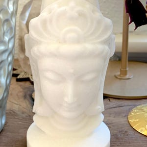White Jade Quan Yin Statue, Divine Feminine Crystal Goddess Carving, Metaphysical Altar Decor