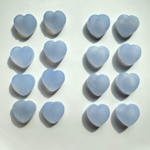 luminous Blue Chalcedony Mini Heart shapes