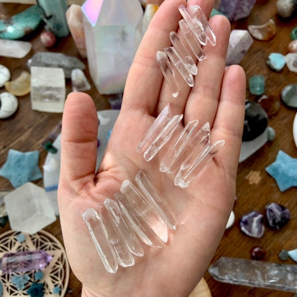 Clear Quartz Crystal Points, Crystal Grid Set, Small Quartz Crystals for Crystal Grids