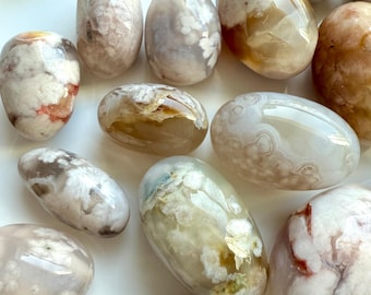 Flower Agate Tumbled Stone, Crystal Tumble, Meditation Stone, Divine Feminine Energy Healing