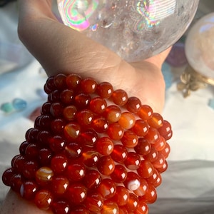 Carnelian Bracelet – Sacral Chakra Crystal Jewelry for Creativity, Vitality & Motivation – Healing Gift for Her