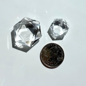 Crystal Hexagon Faceted Clear Quartz Crystal Gem Sacred Geometry Crystal Star of David Metaphysical Crystal Collector Gift for Men