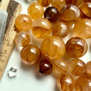 Golden Healer Quartz Mini Spheres – Solar Plexus Chakra Healing Crystal Balls